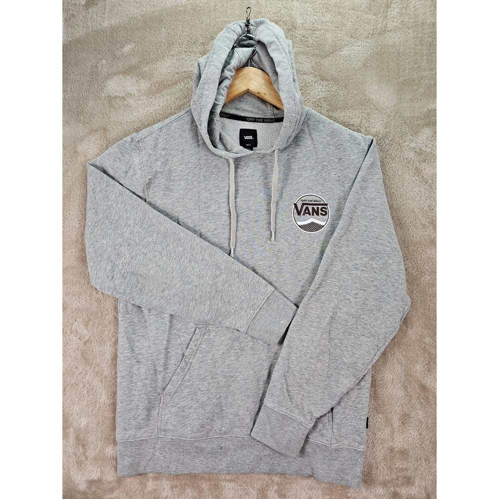 Vans Off The Wall Hoodie Pullover Sweatshirt Mens Sz S Burgundy Grey Skateboard